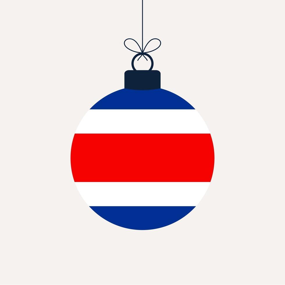 bola de navidad año nuevo con bandera de costa rica vector
