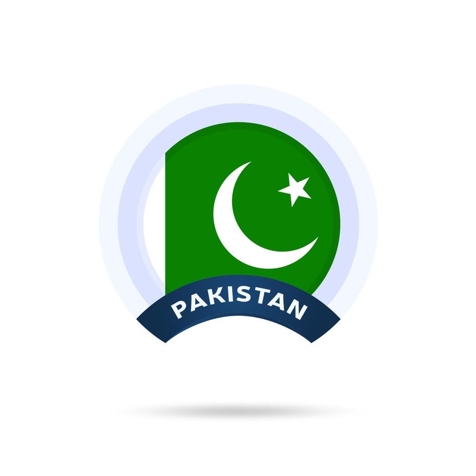 pakistan national flag Circle button Icon vector