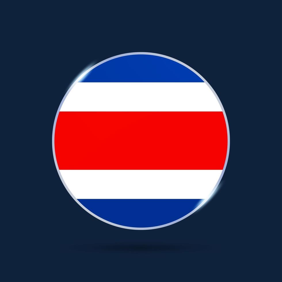 icono de botón de círculo de bandera nacional de costa rica vector
