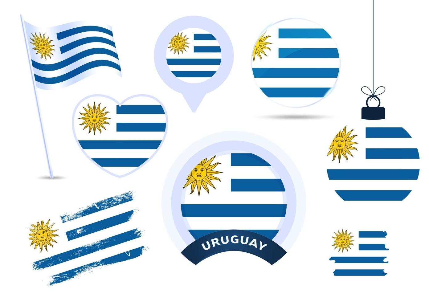 uruguay flag vector collection
