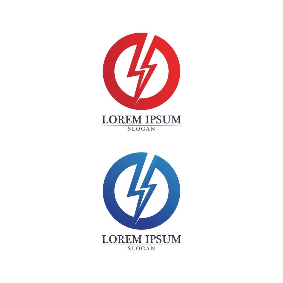 electric Vector lightning icon logo and symbols