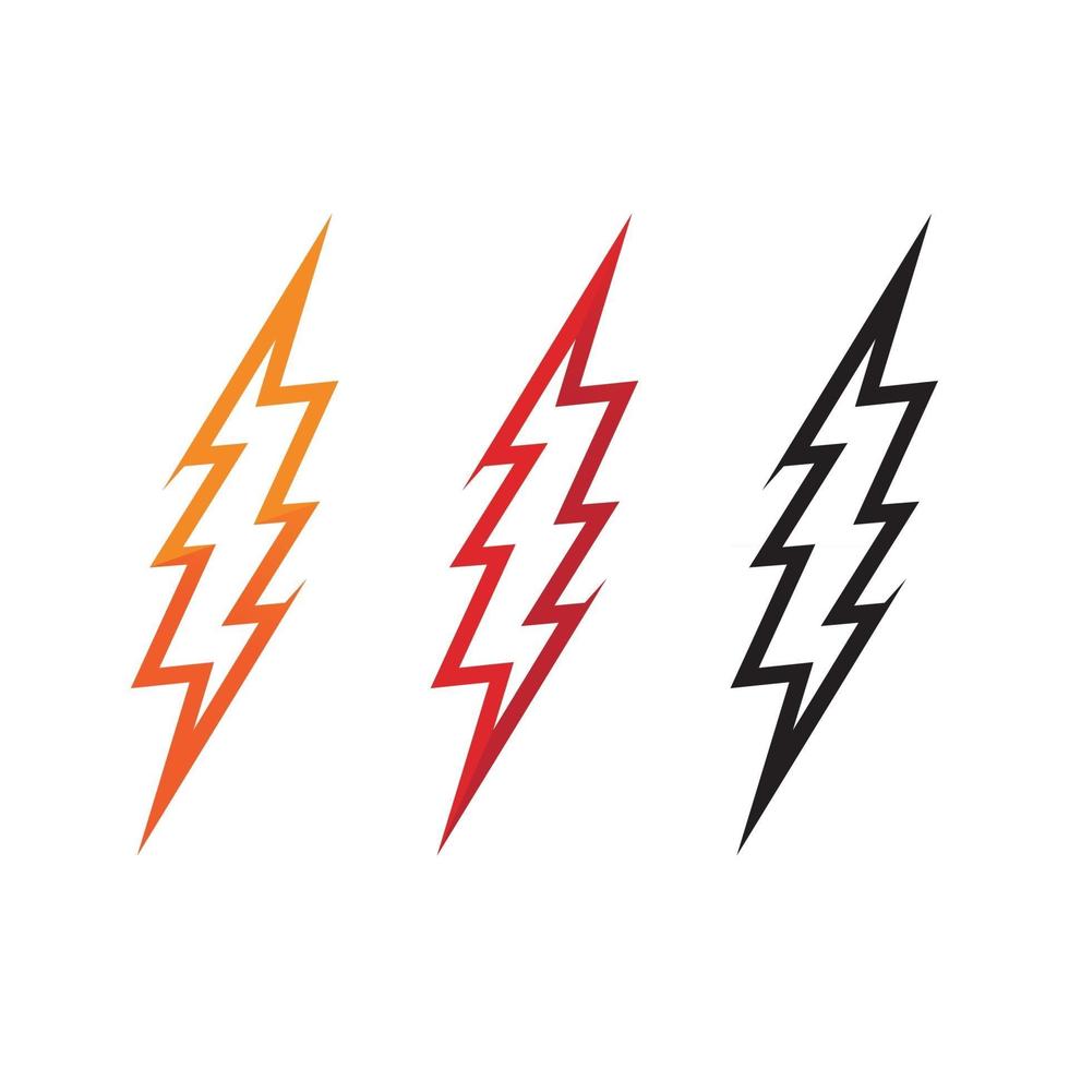 logotipo y símbolos del icono del relámpago del vector eléctrico