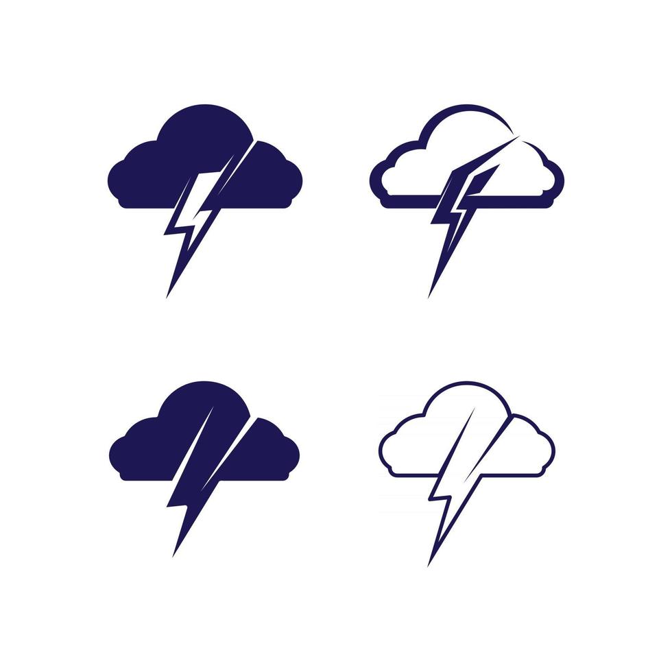 electric Vector lightning icon logo and symbols