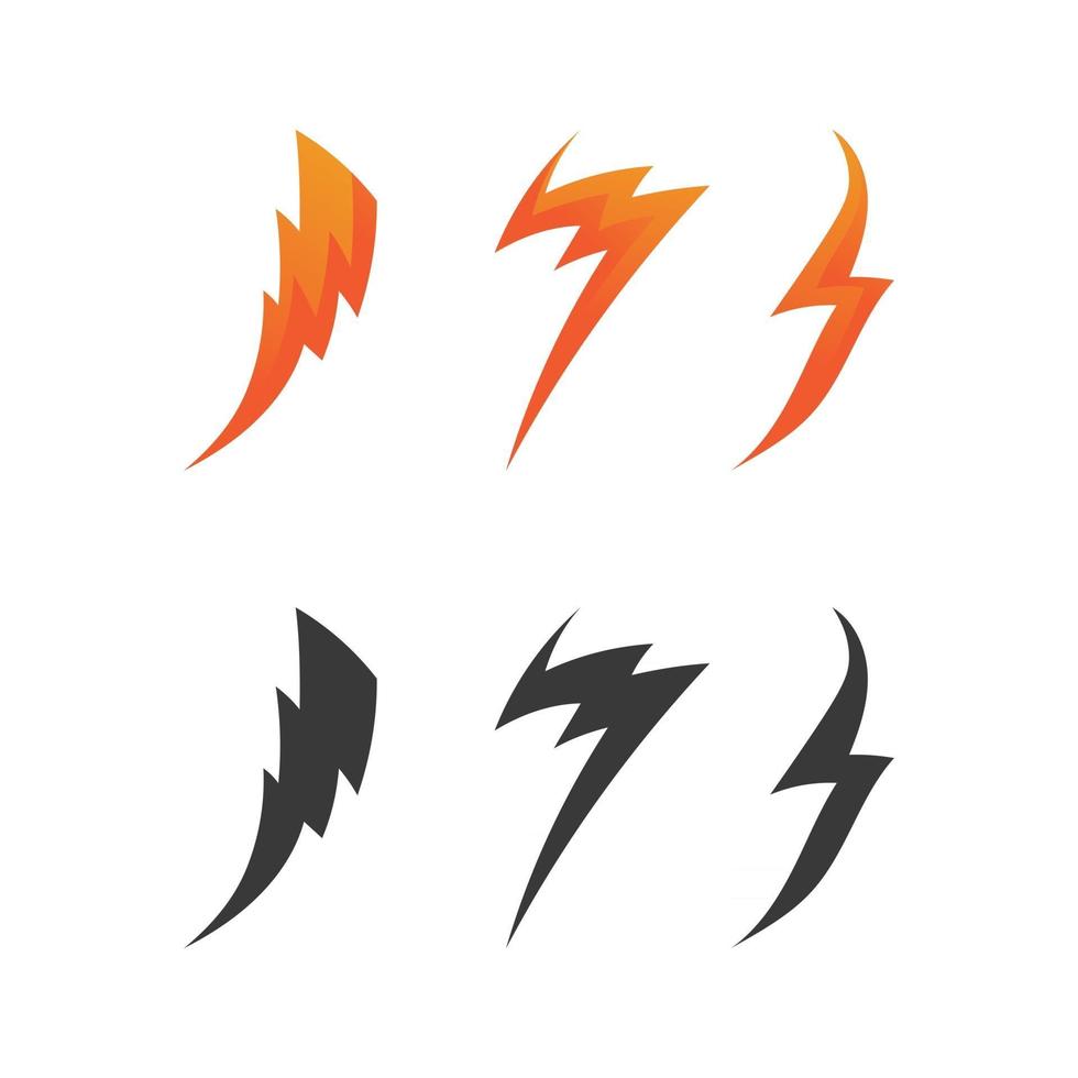 logotipo y símbolos del icono del relámpago del vector eléctrico