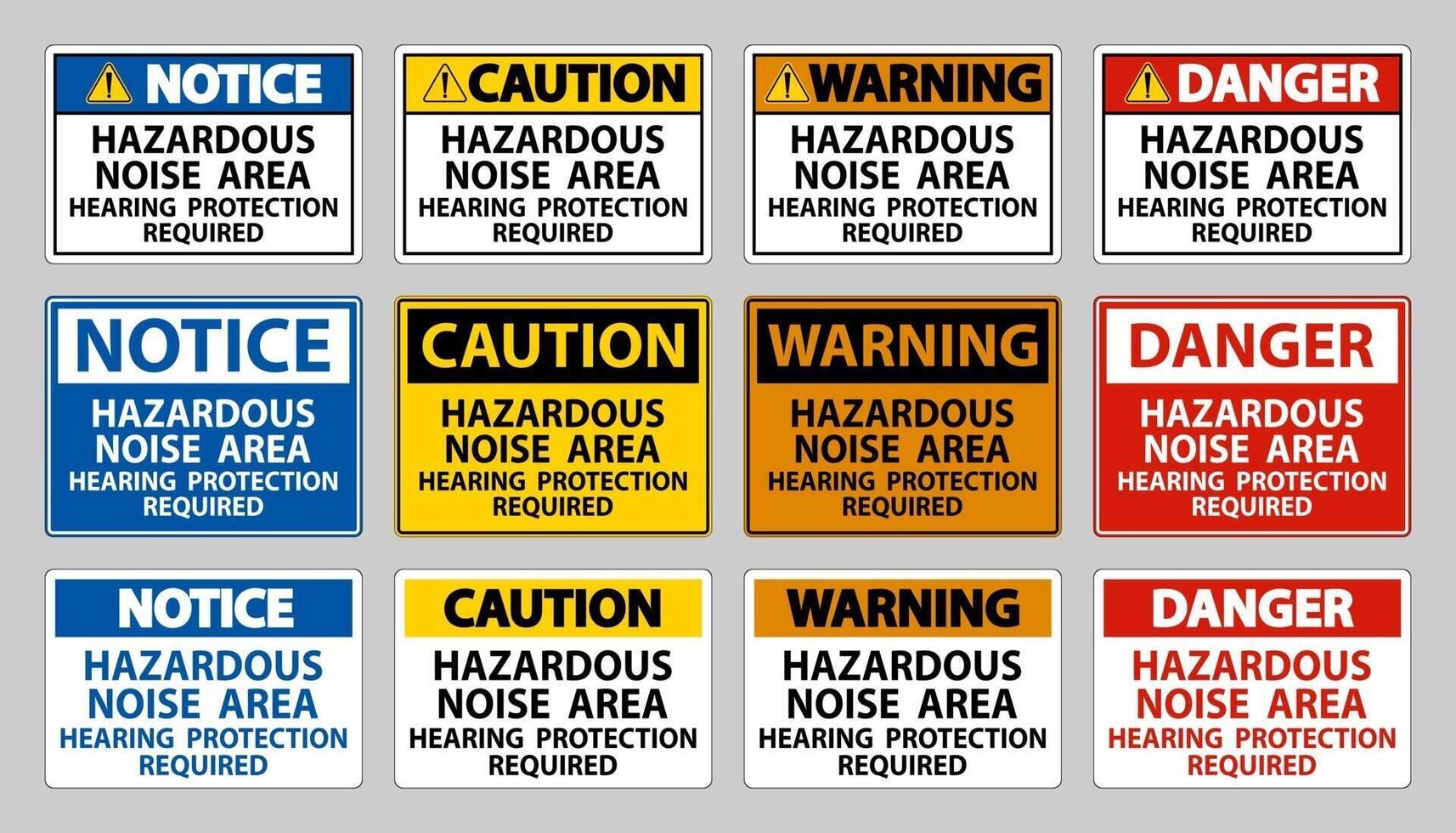 Hazardous Noise Area Hearing Protection Required vector