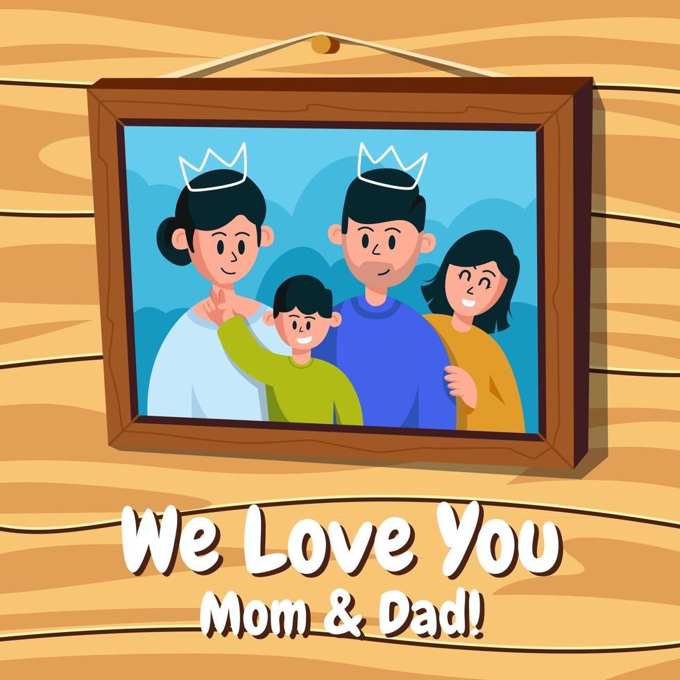 Happy Family in Picture Frame 2549151 Vector Art at Vecteezy