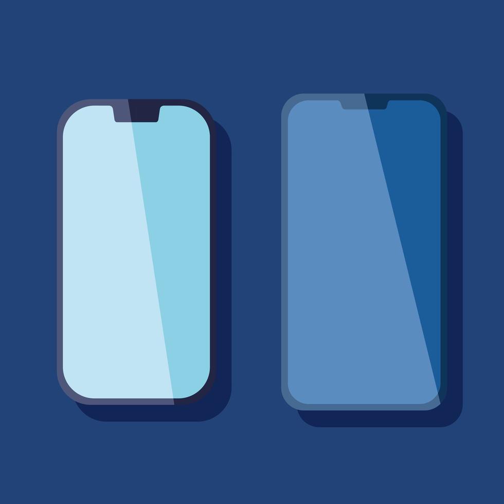 set of smartphones devices technology icons vector