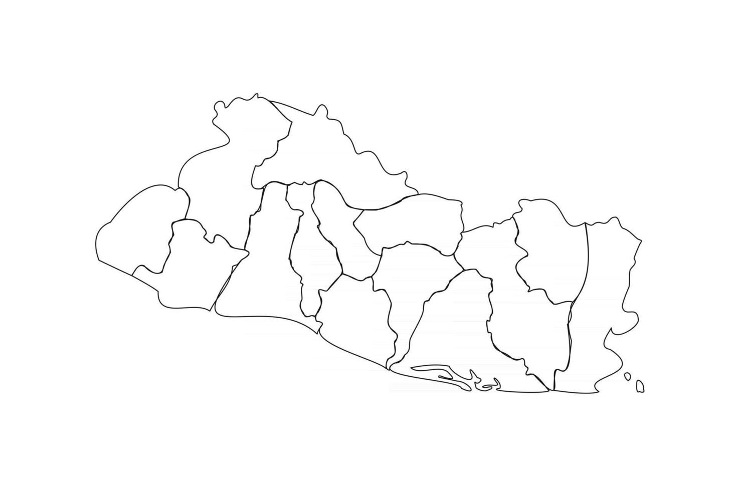 Doodle Map of El Salvador With States vector