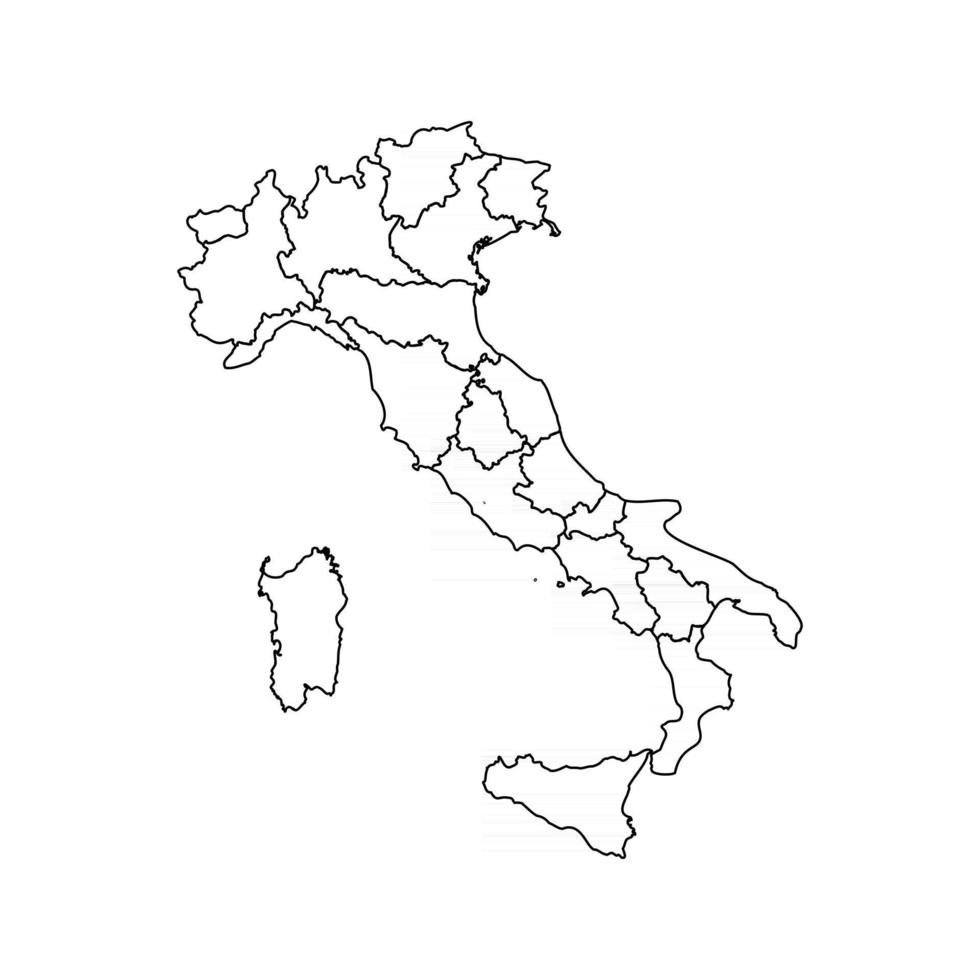 doodle mapa de italia con estados vector