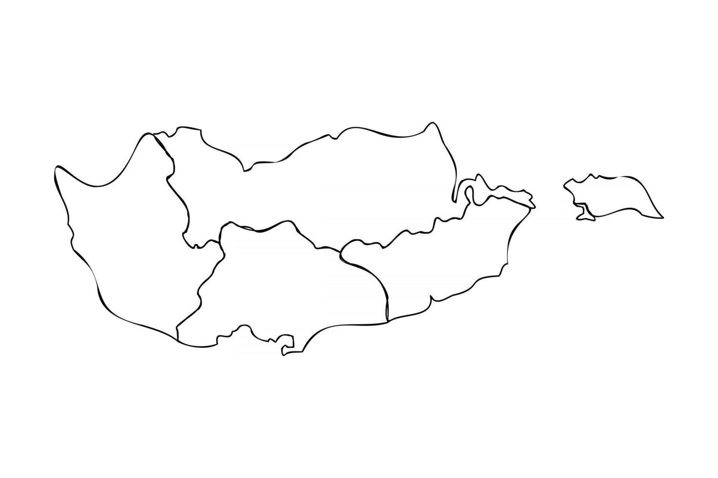 Doodle Map of Cyprus With States vector