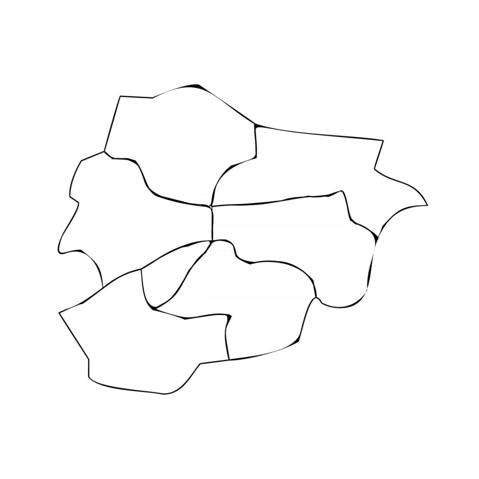 Doodle Map of Andorra With States vector