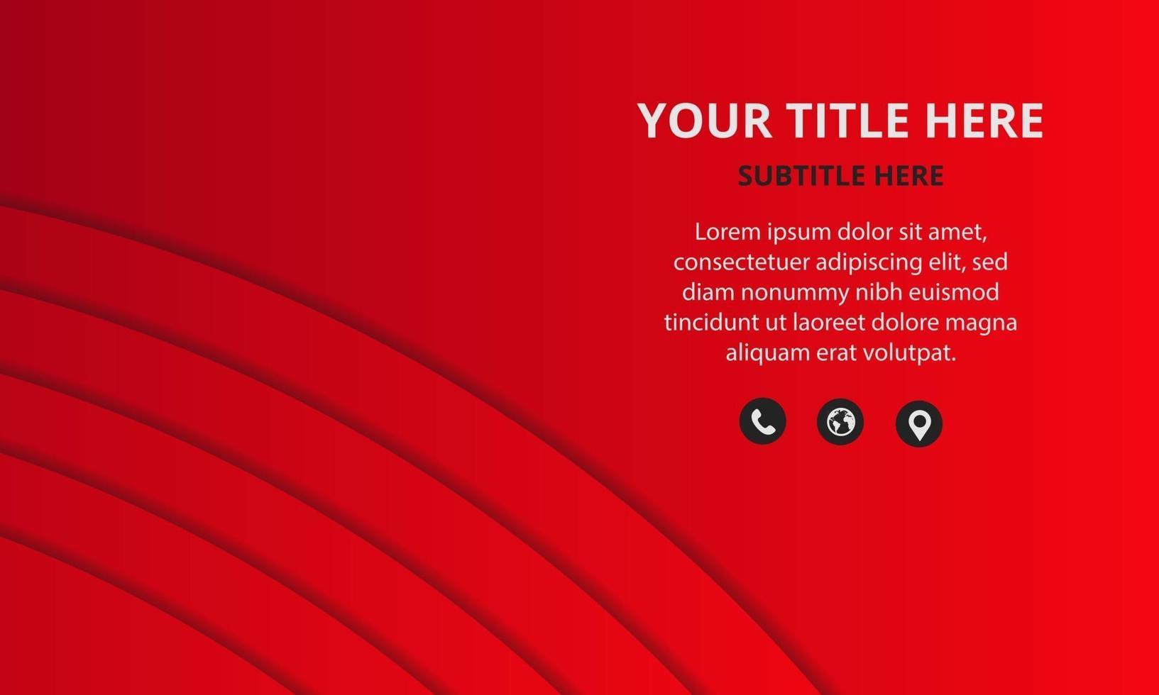 Modern Red Business Background With Curved Lines vector