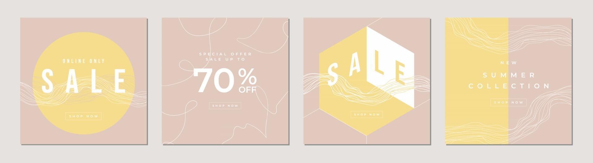 Sale banner set Special offers and promotion square banner template vector