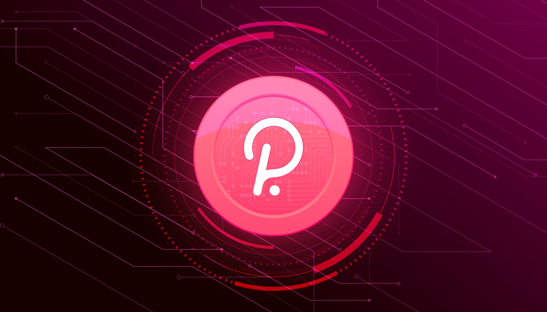 Polkadot DOT crypto currency themed banner Polkadot coin or DOT icon on ...