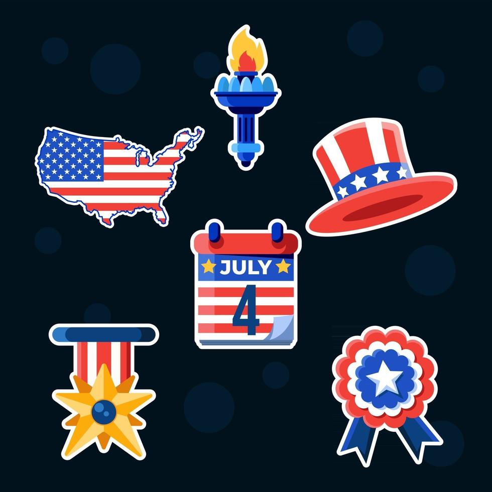 Simple Sticker 4th of July vector