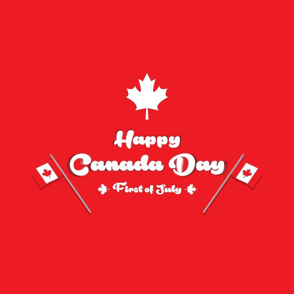 Happy canada day free vector illustration design with flags