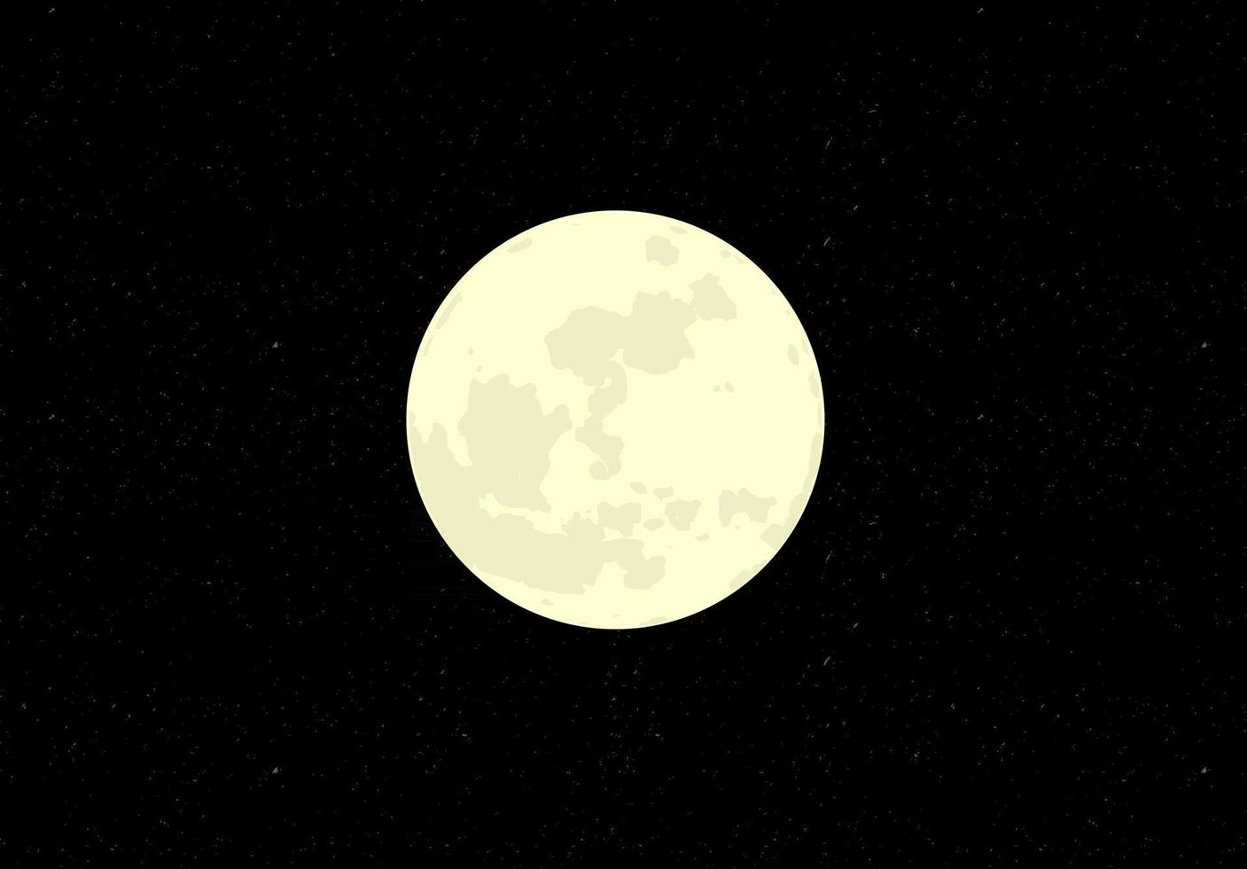 Full Moon on night sky free Vector illustration background design