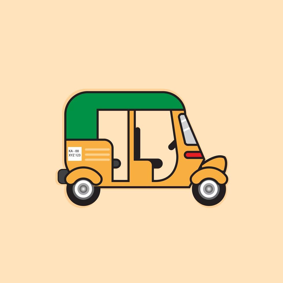 diseño de ilustración de vector libre de transporte de rickshaw automático