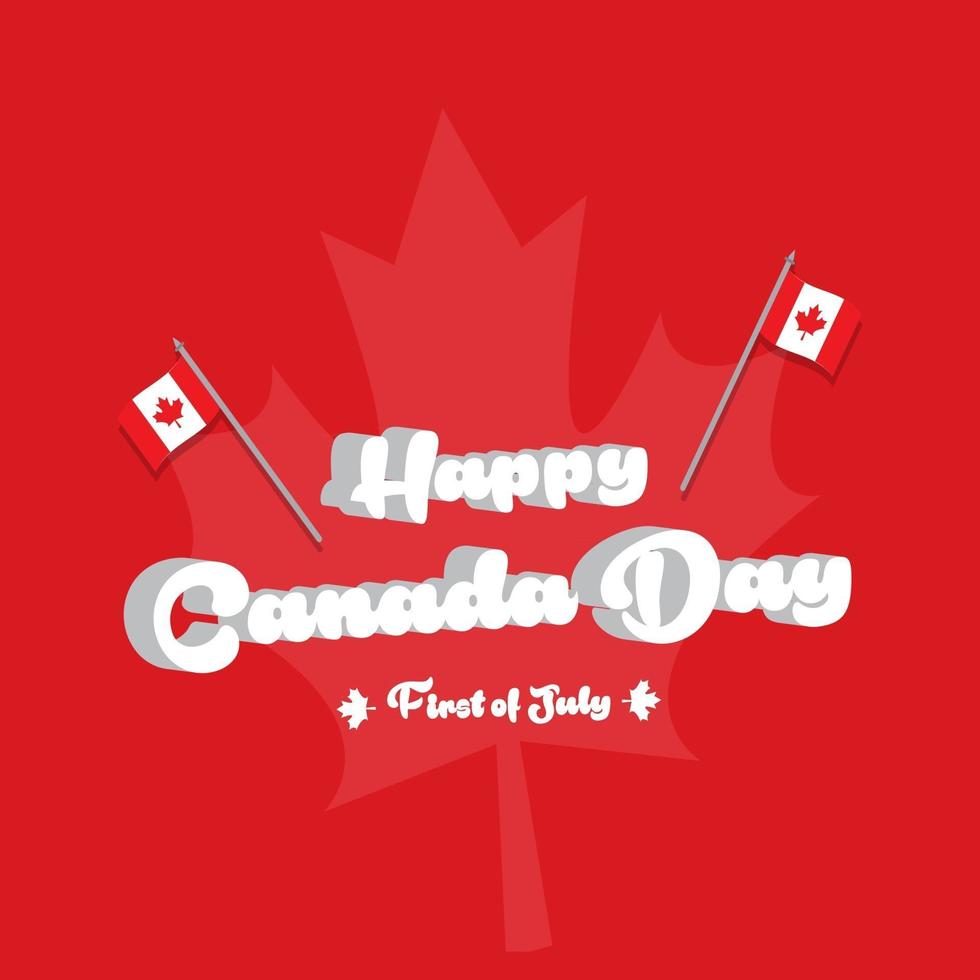 Happy canada day free vector illustration design