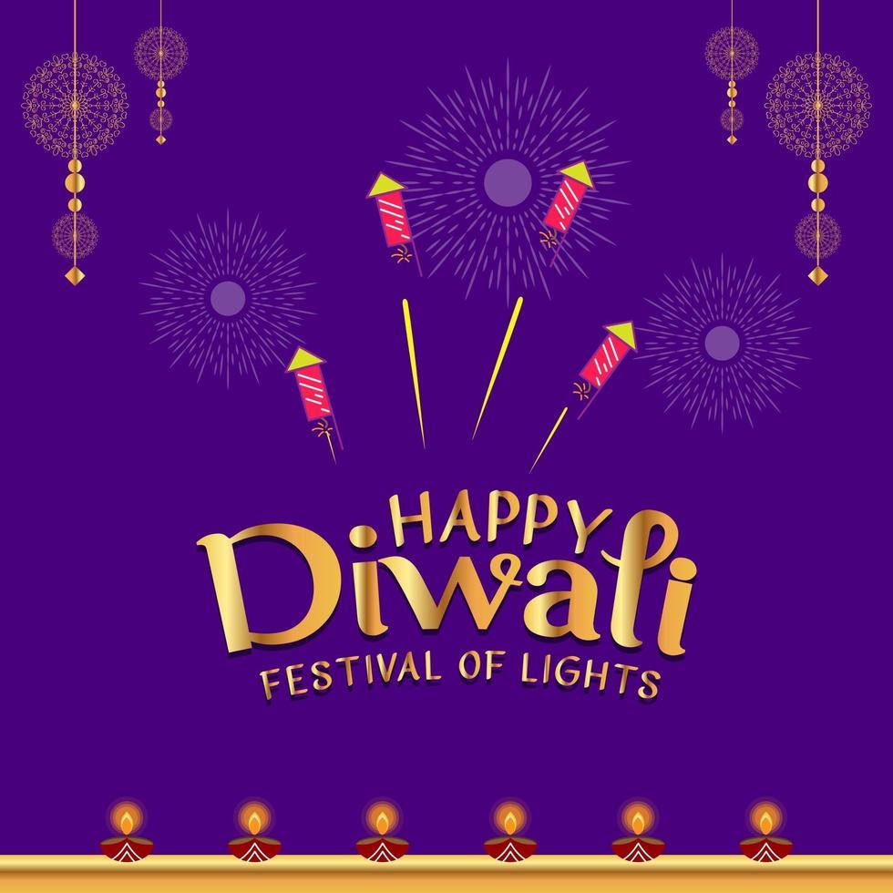 Happy diwali festival greetings background free vector