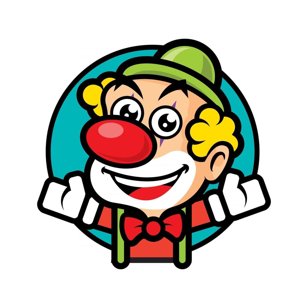 payaso feliz de dibujos animados bienvenido personaje mascota vector