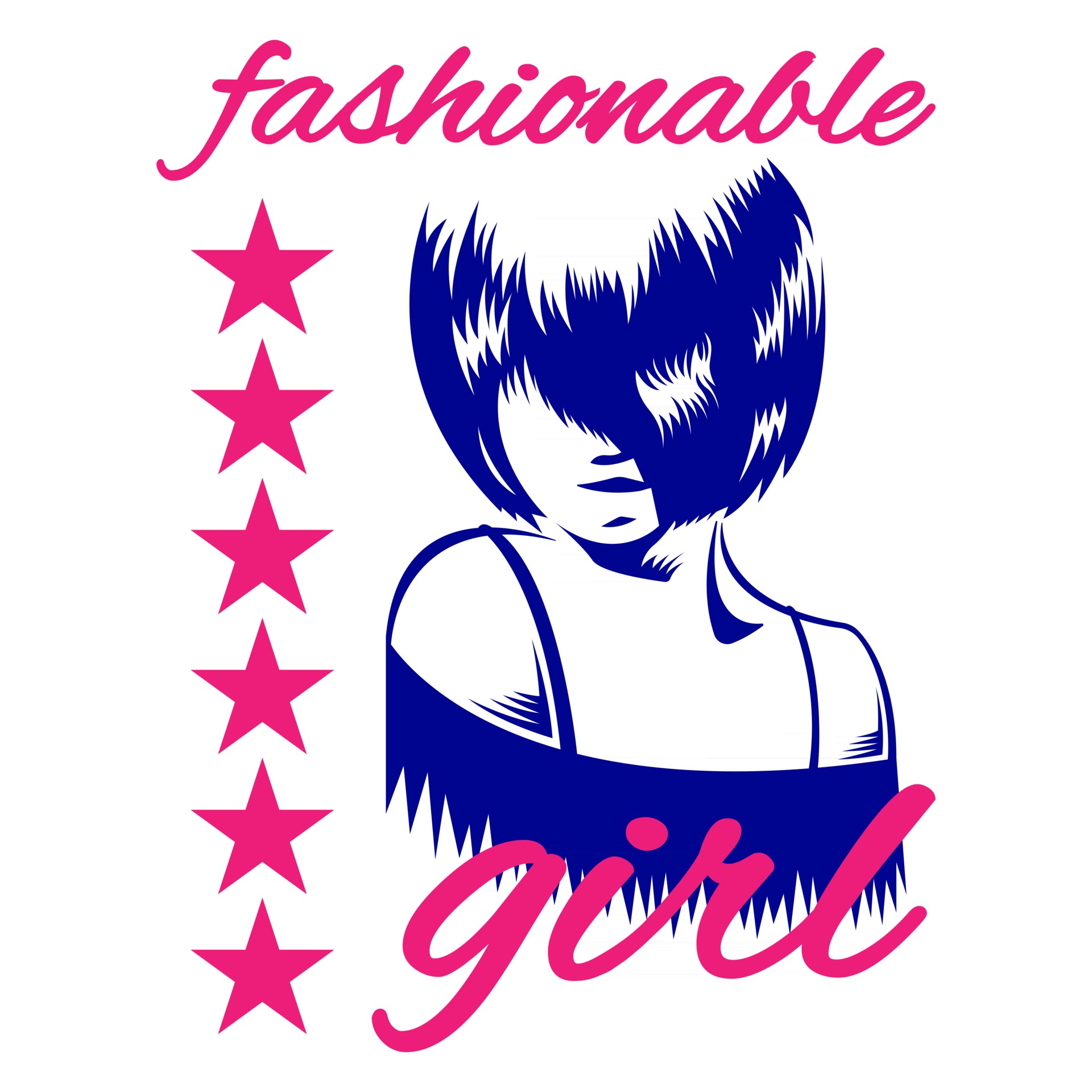 Fashionable Girl Print Shirt 2549577 Vector Art at Vecteezy