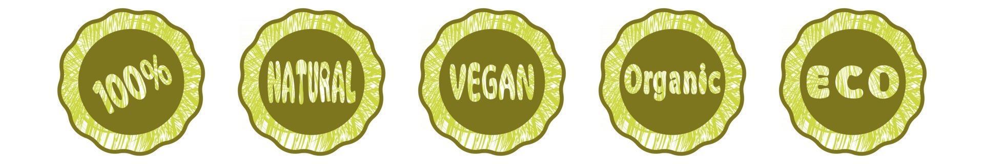 Set of organic food labels vector