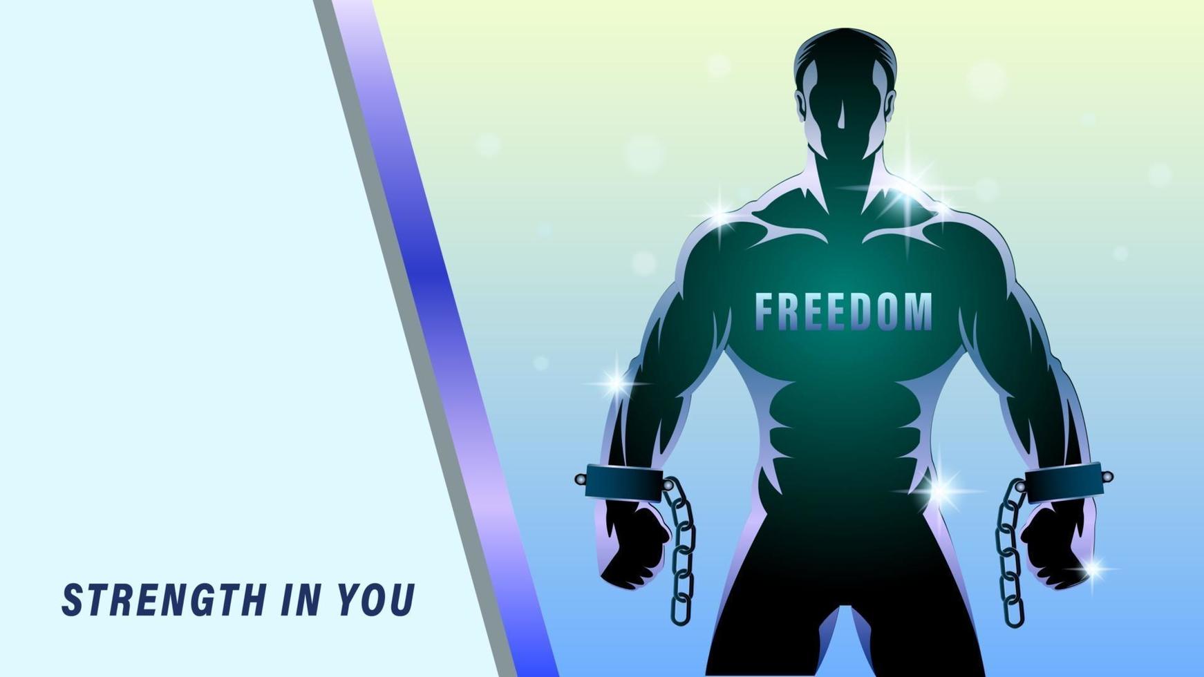 Freedom struggle man silhouette vector