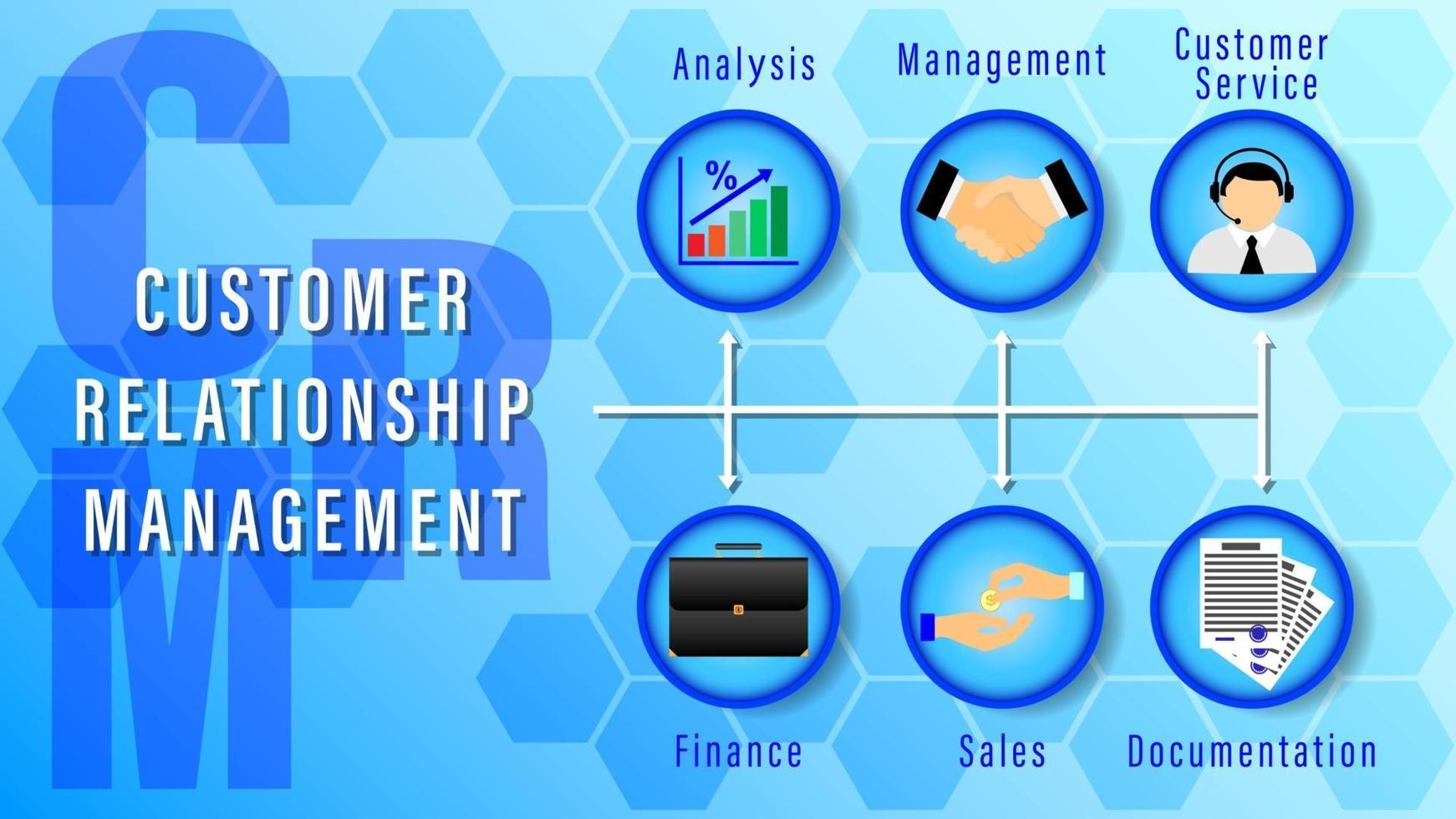CRM icons background vector