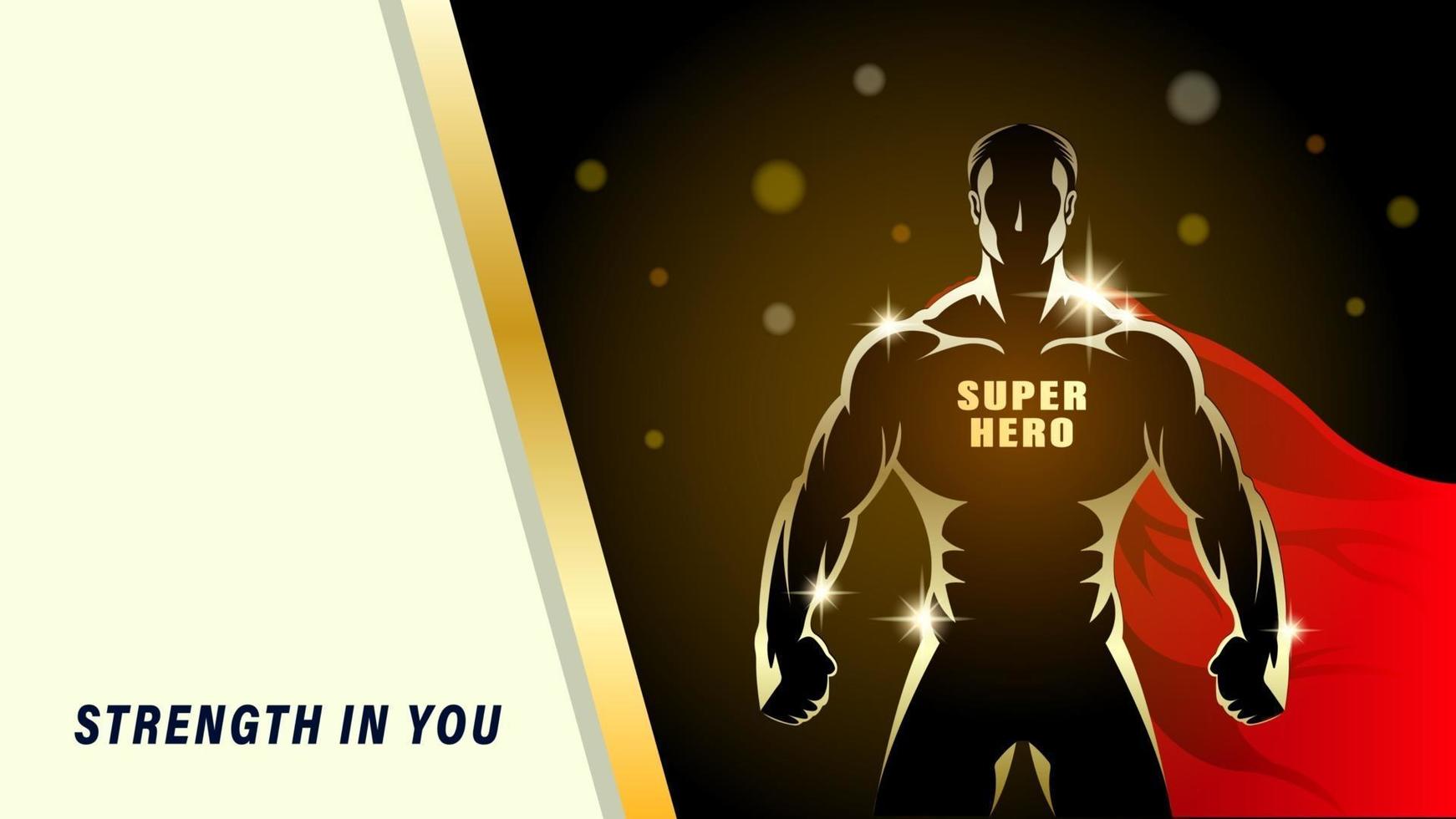 Super Hero man silhouette cartoon style vector