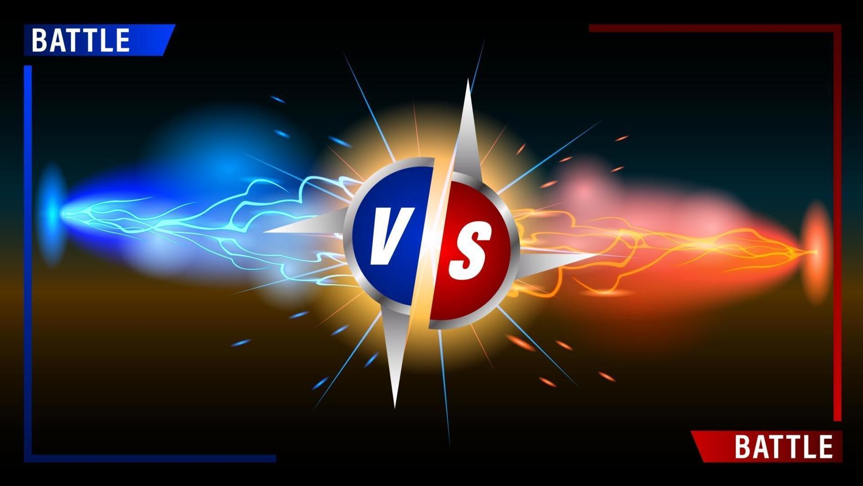 VS battle forces blue and red lightnings vector
