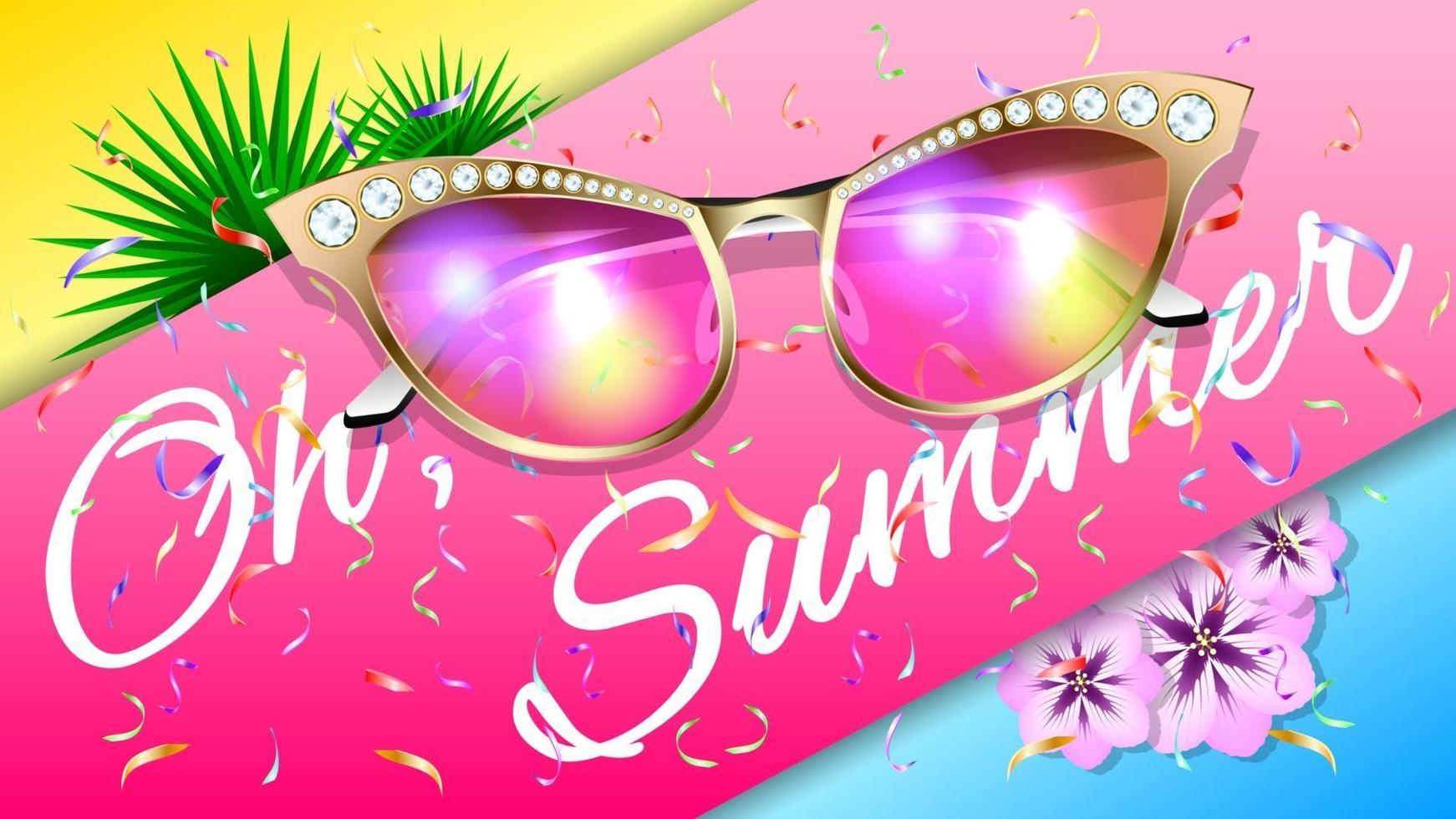 Summer Sunglasses Realistic Background vector