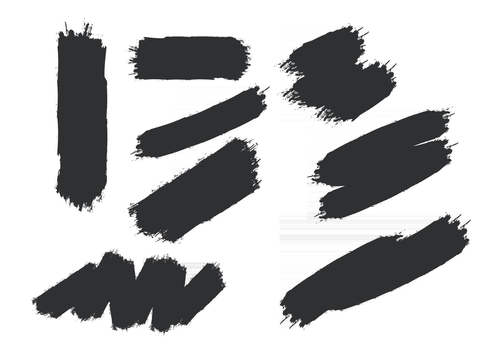 abstract black shape grunge brush stroke set hand painted 2549643 Vector Art at Vecteezy