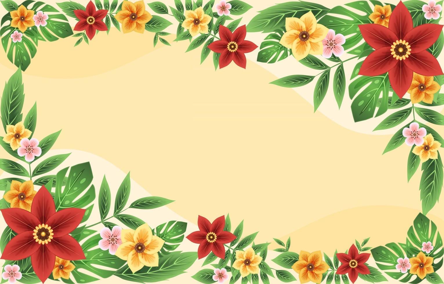 colorido y hermoso fondo floral tropical de verano vector