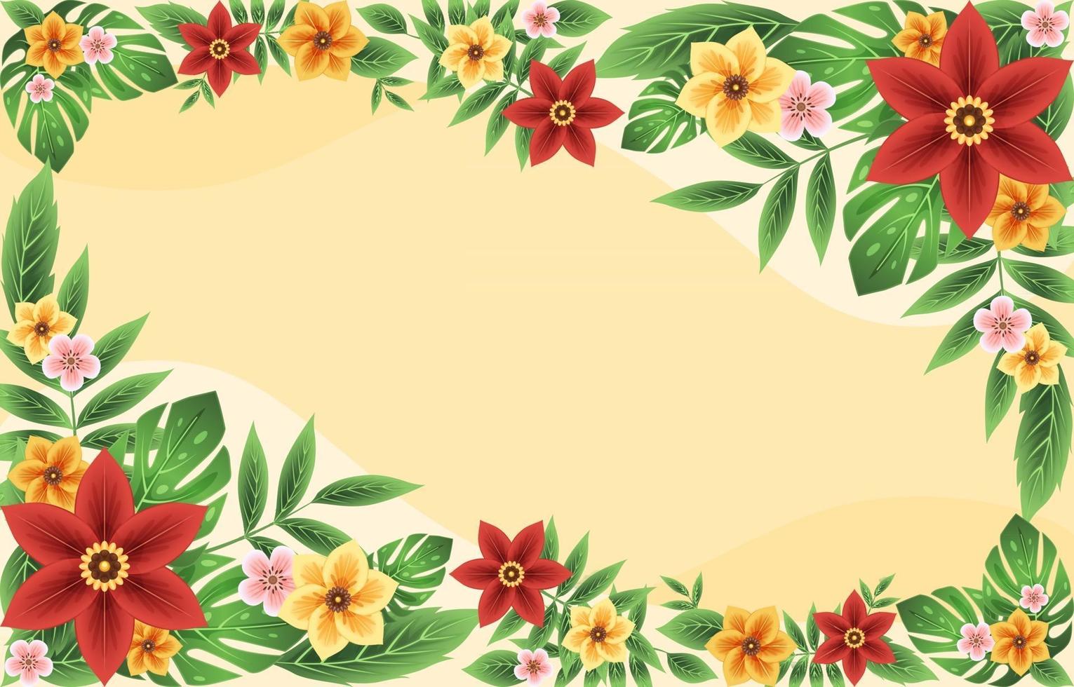 Colourful and Beautiful Summer Tropical Floral Background vector