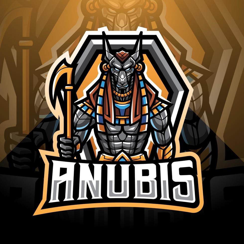 diseño de logotipo de la mascota de anubis esport vector