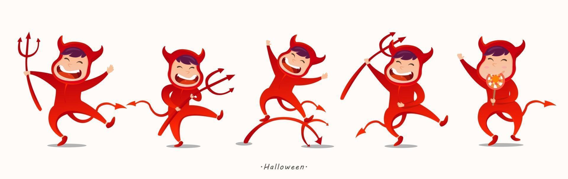 feliz día de halloween vector de diseño de personaje de dibujos animados malvado