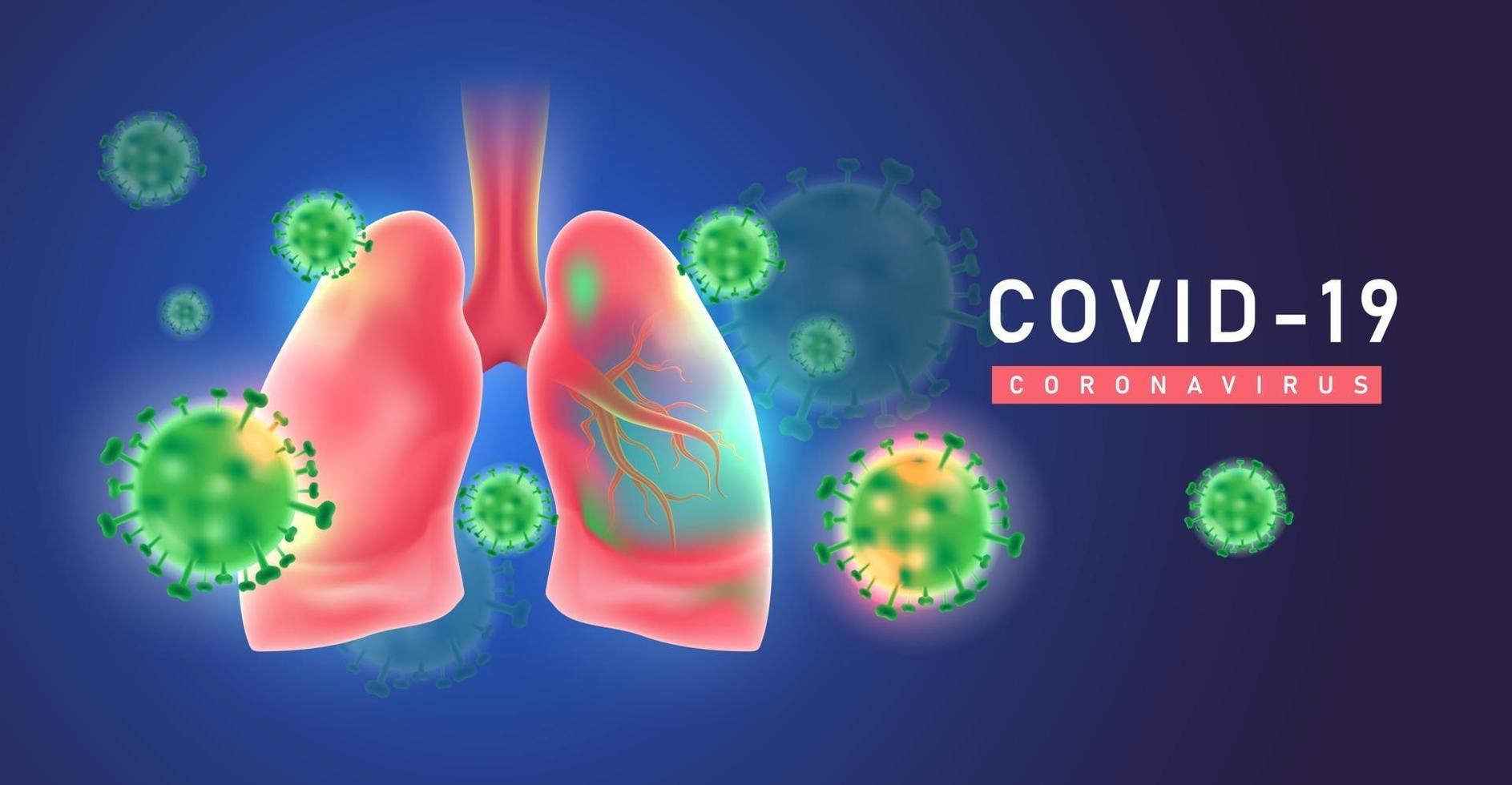 coronavirus covid19 en las células del virus covid de la influenza respiratoria patógeno pulmonar vector