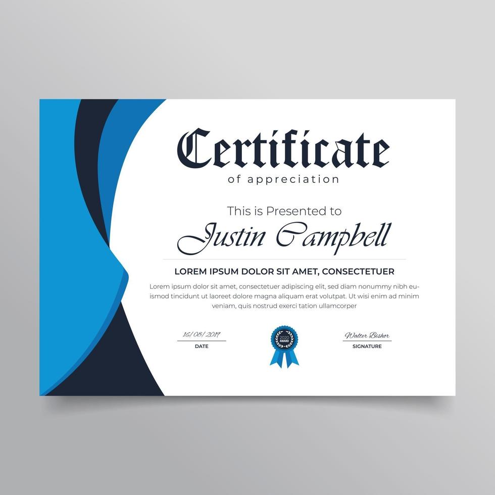Certificate of achievement template design vector