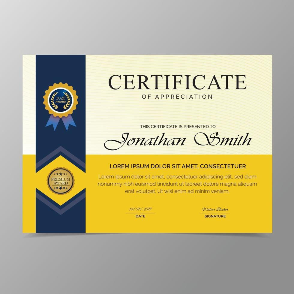 Certificate of achievement template design vector