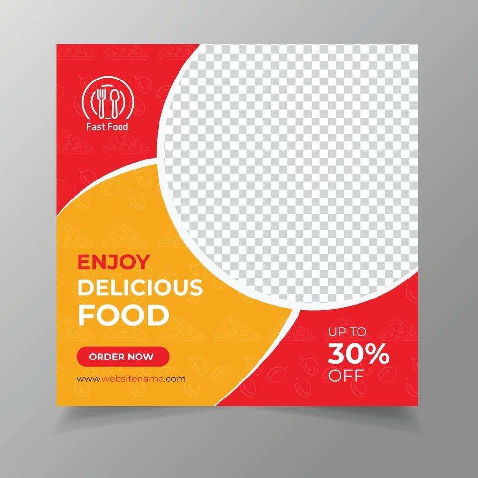 Restaurant fast food social media banner template vector