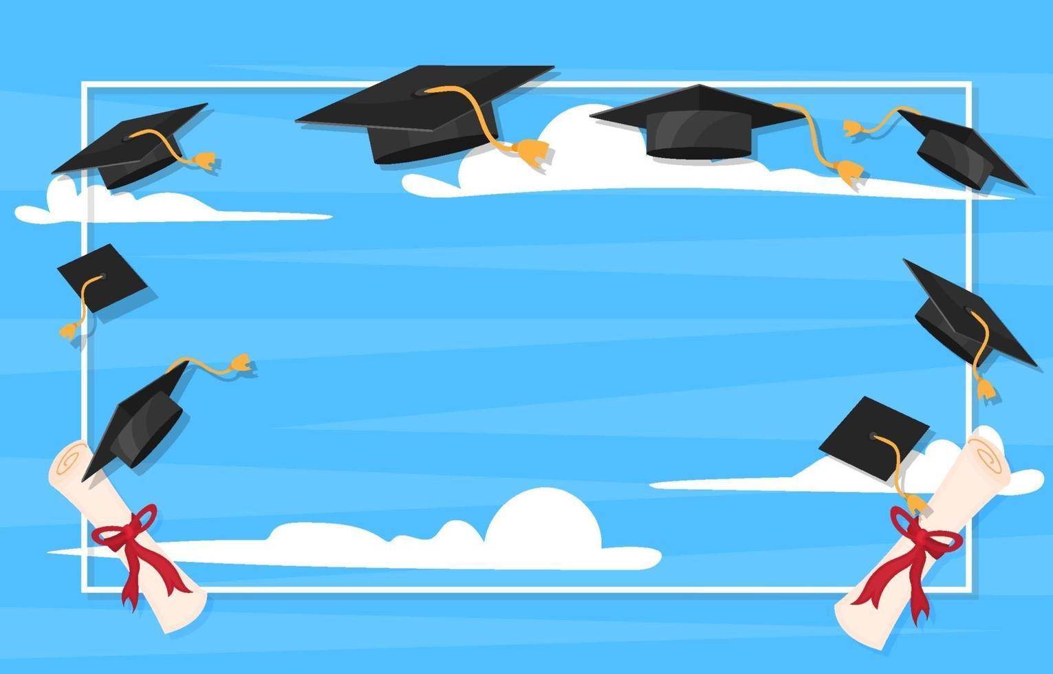 Graduation Frame with Graduation Cap vector
