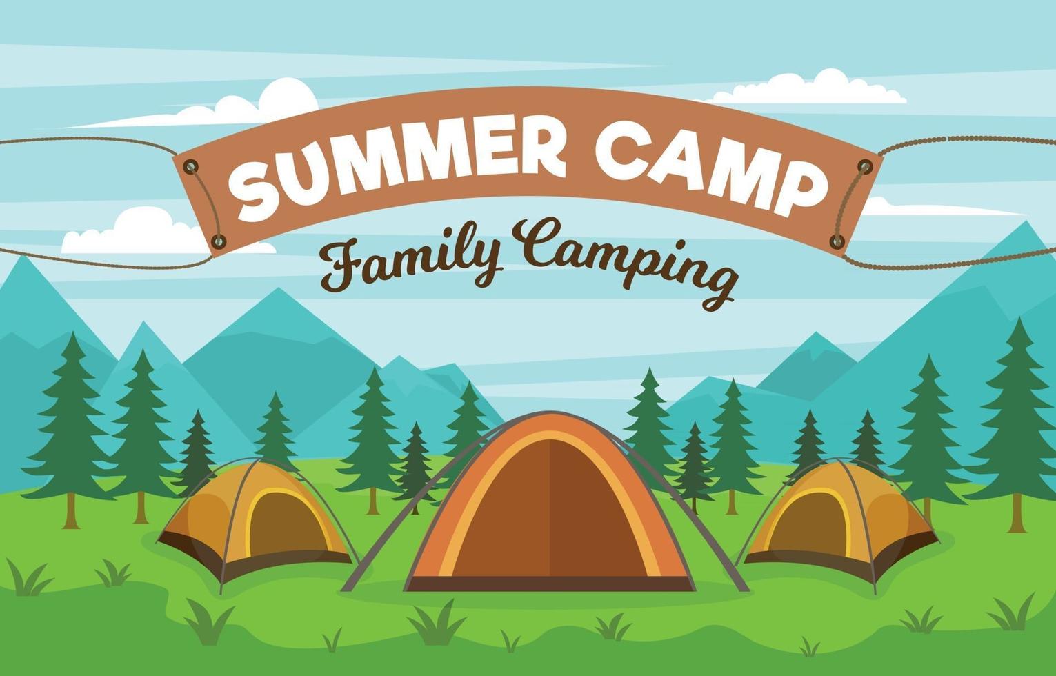 Summer Camp Family Background vector