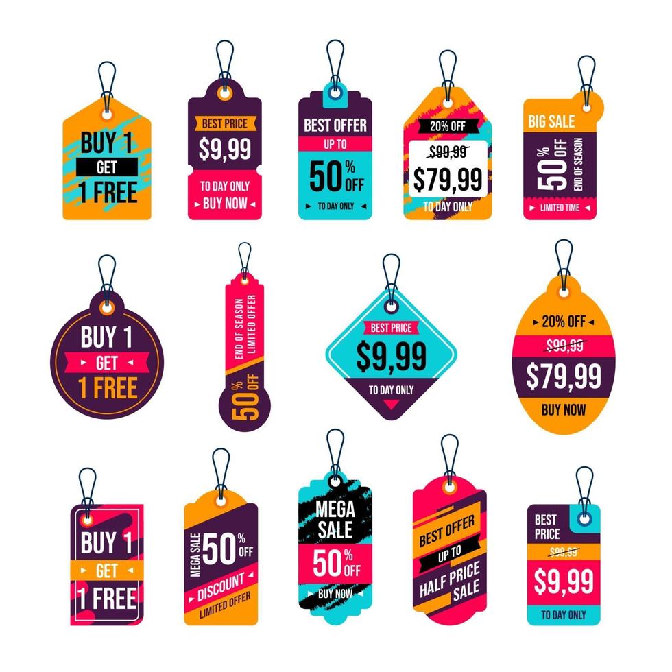 hanging tags vector collection for price tags sale design