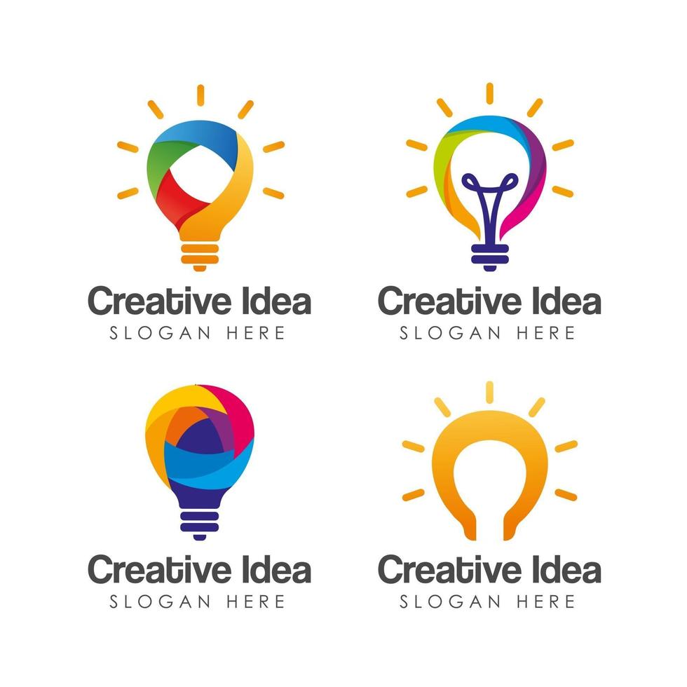 creative idea bulb icon logo design vector