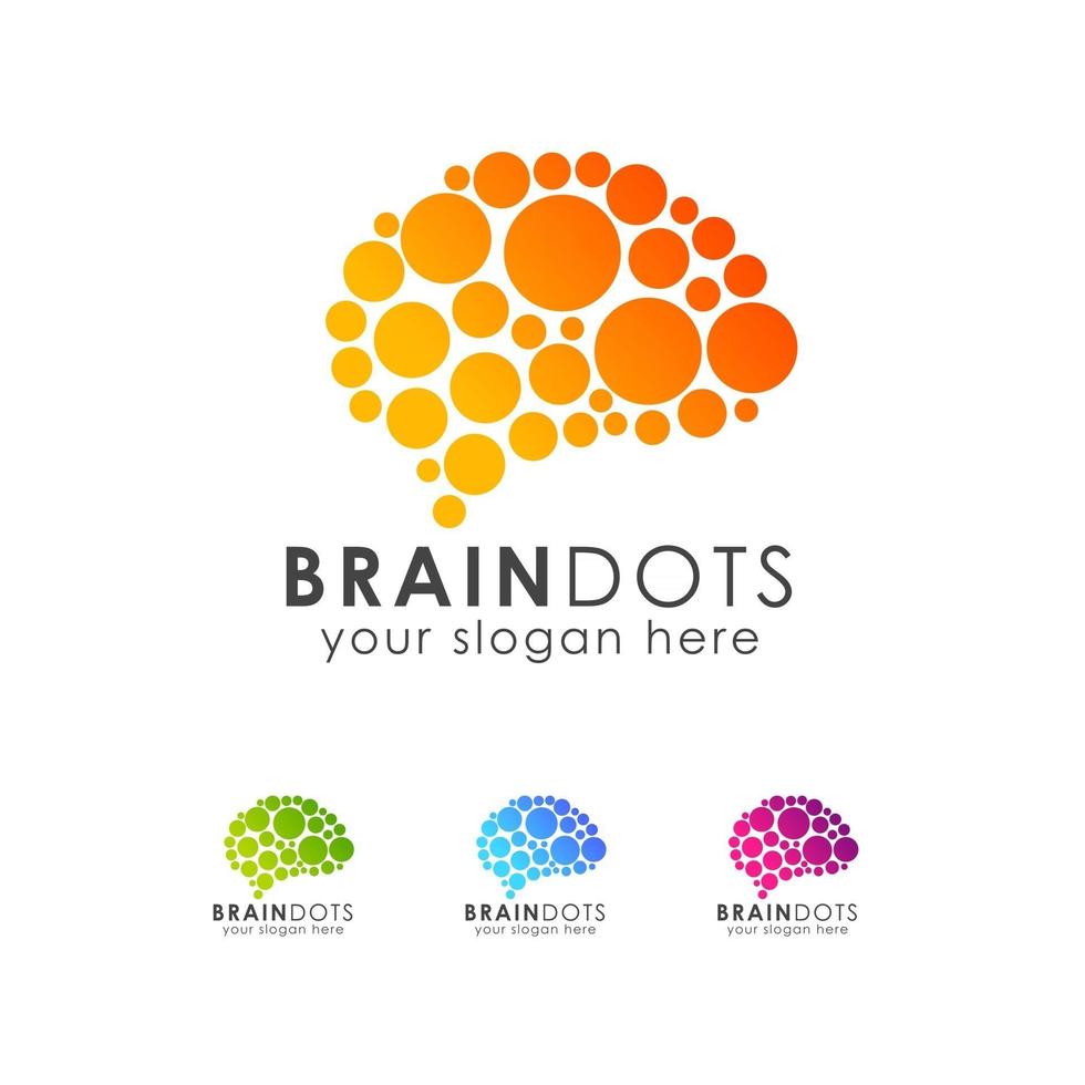 Digital brain logo icon design template vector