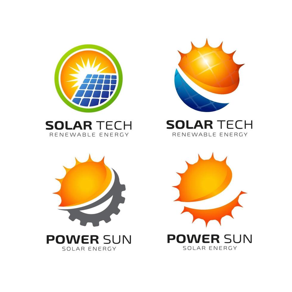 solar energy logo design template vector