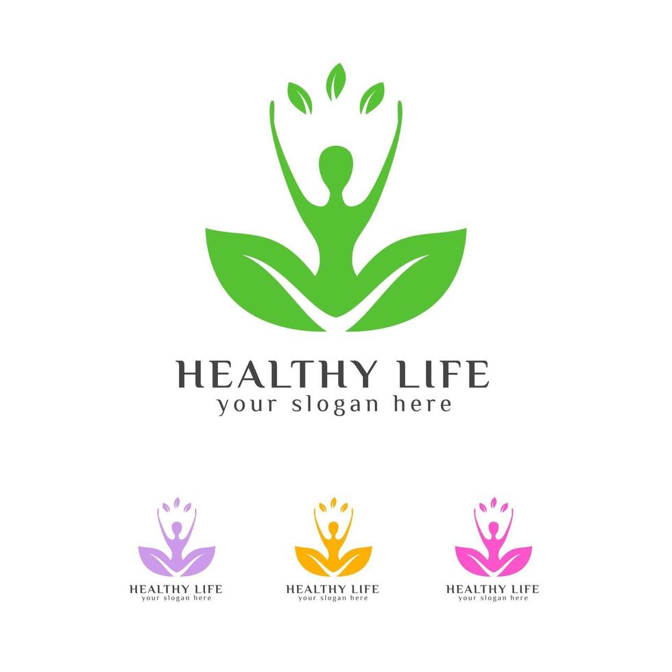 healthy life logo icon design template vector