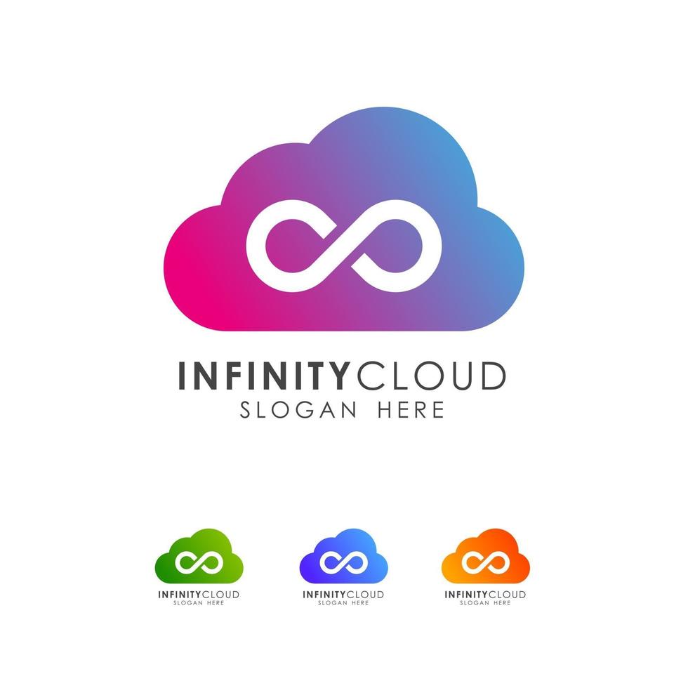 cloud tech logo design template vector