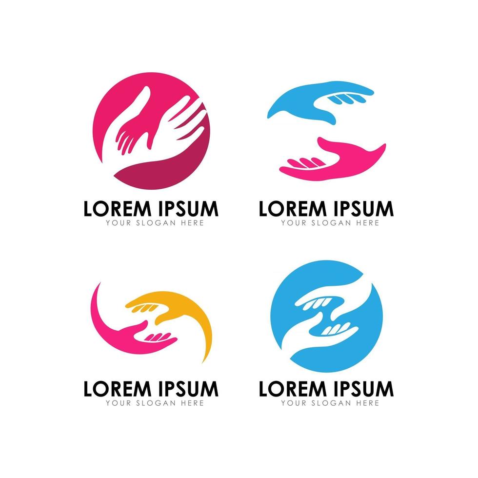 Ilustración de vector de plantilla de diseño de logotipo de cuidado de manos